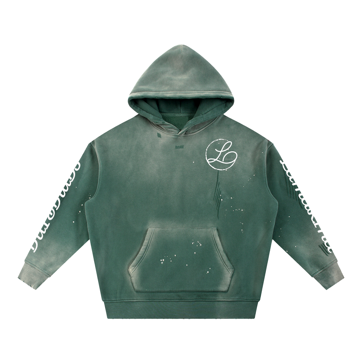 Lamarina Vintage Washed Frayed Fleece Hoodie