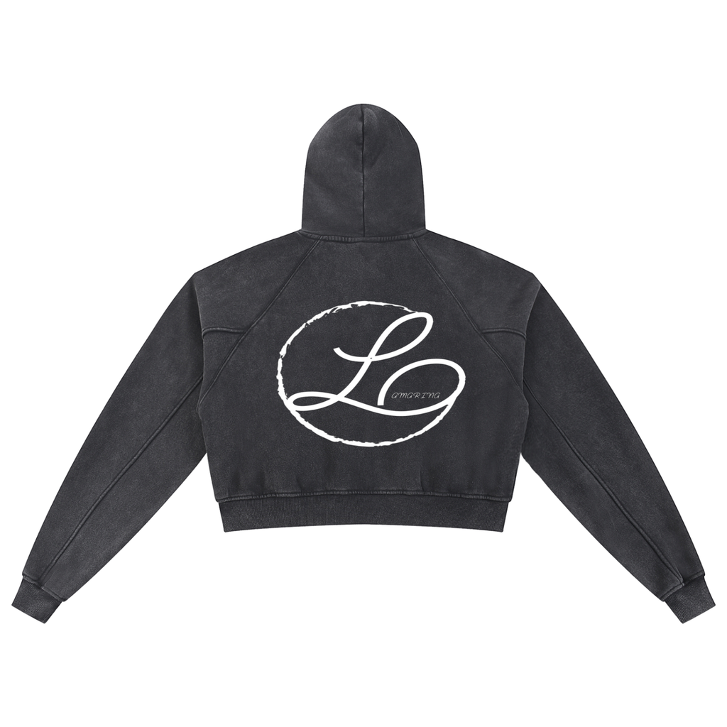 Lamarina Women’s Snow Washed Cropped Hoodie