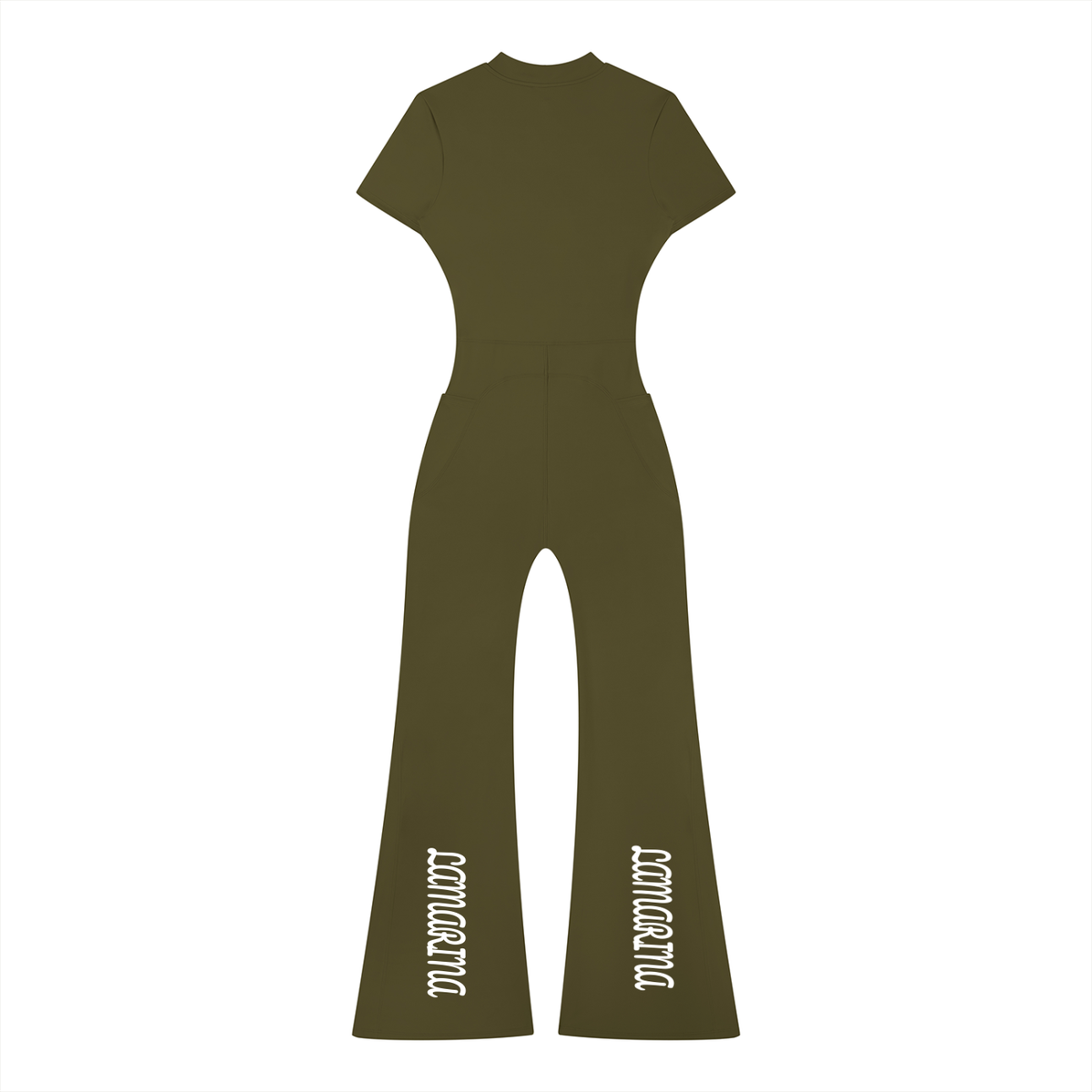 Lamarina Women’s Tight Flared Leg Quarter-Zip Jumpsuit
