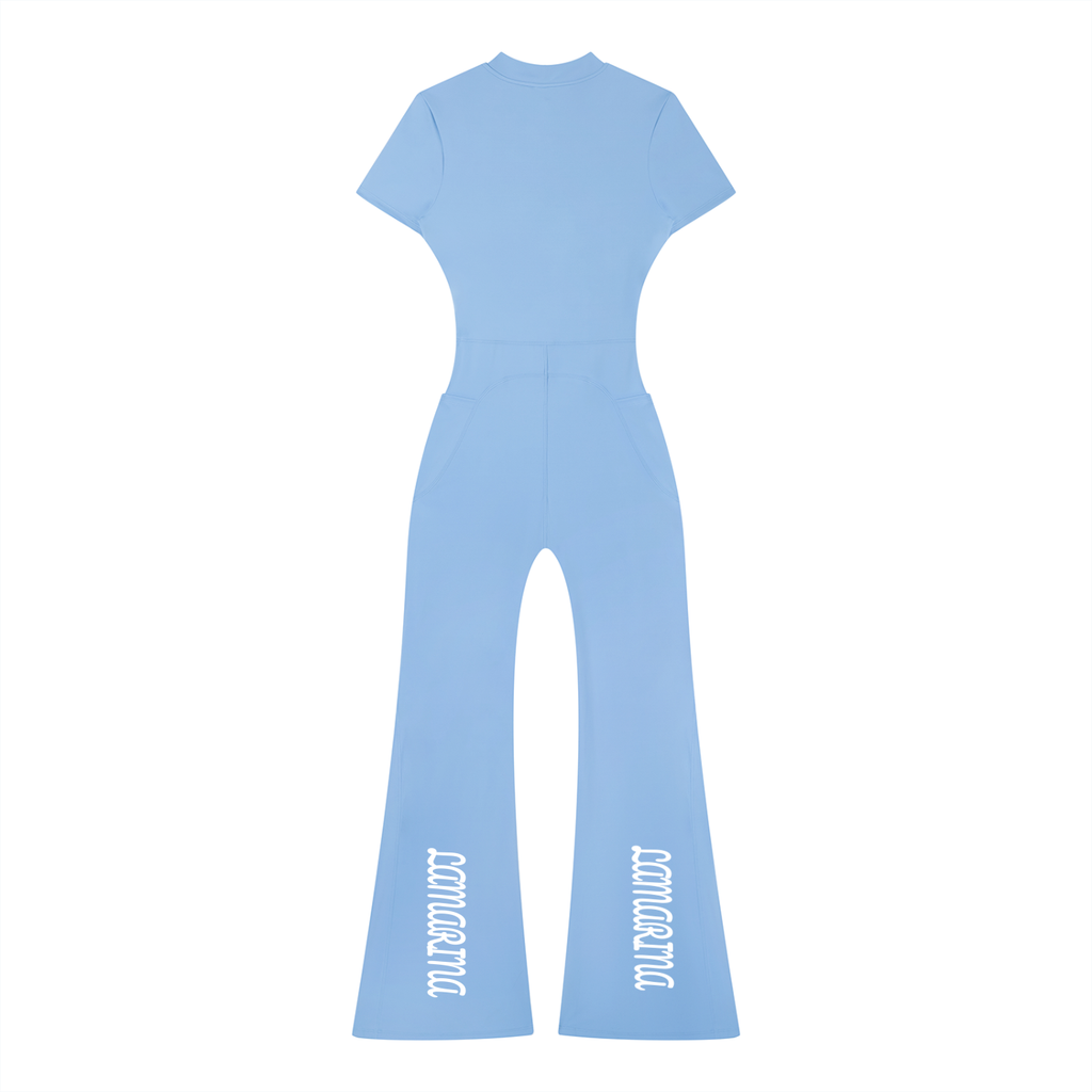 Lamarina Women’s Tight Flared Leg Quarter-Zip Jumpsuit