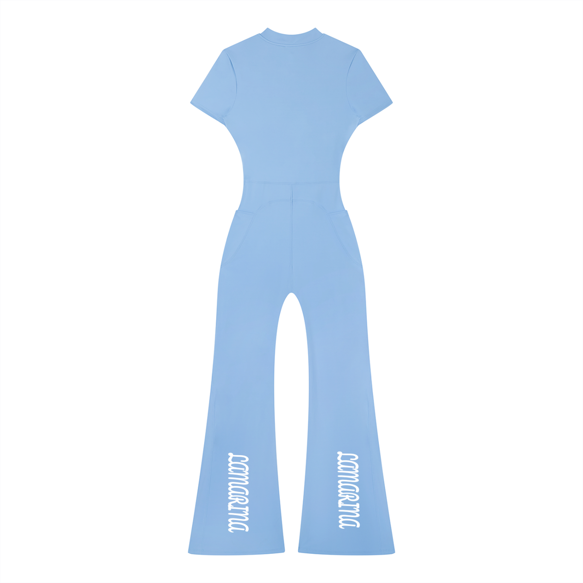 Lamarina Women’s Tight Flared Leg Quarter-Zip Jumpsuit
