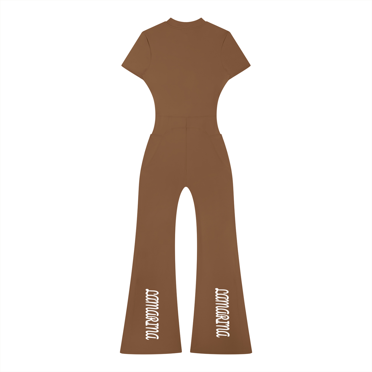 Lamarina Women’s Tight Flared Leg Quarter-Zip Jumpsuit
