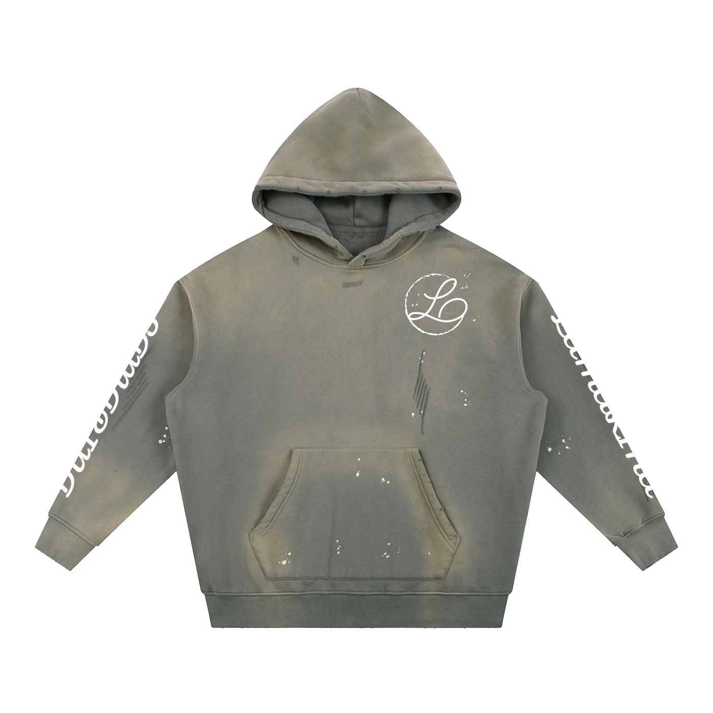 Lamarina Vintage Washed Frayed Fleece Hoodie