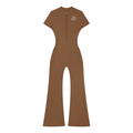 Lamarina Women’s Tight Flared Leg Quarter-Zip Jumpsuit