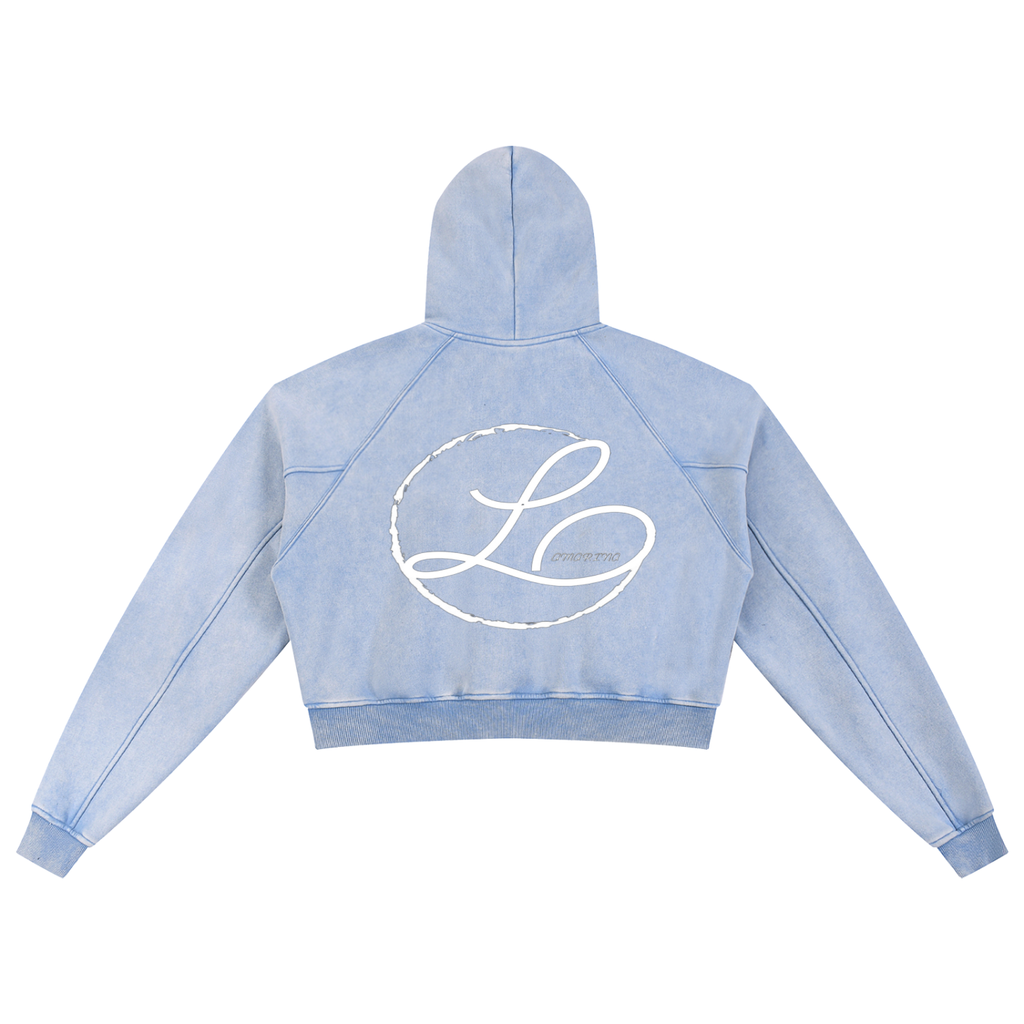 Lamarina Women’s Snow Washed Cropped Hoodie