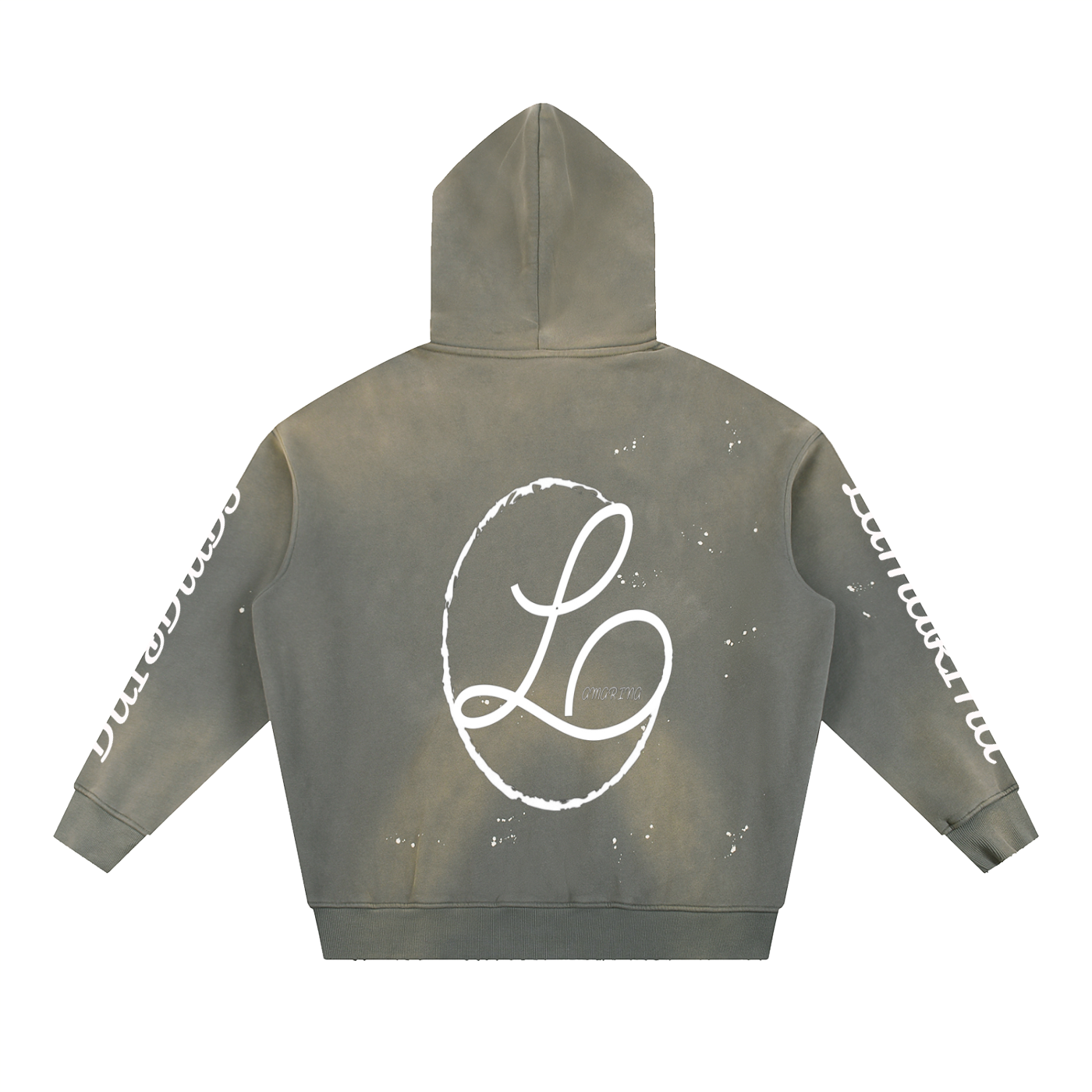 Lamarina Vintage Washed Frayed Fleece Hoodie