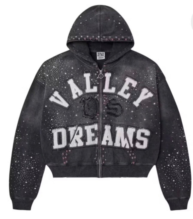 Valley Dream hoodie “Black” Rhinestones