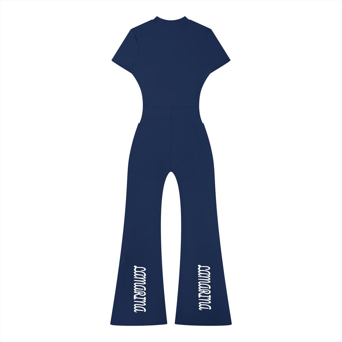 Lamarina Women’s Tight Flared Leg Quarter-Zip Jumpsuit