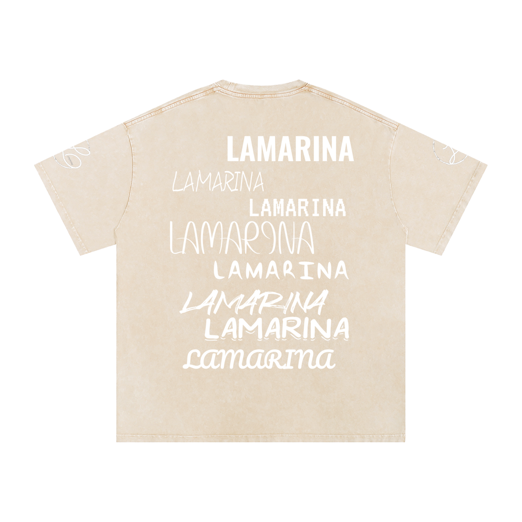 Lamarina Snow Washed Oversized Cotton T-Shirt