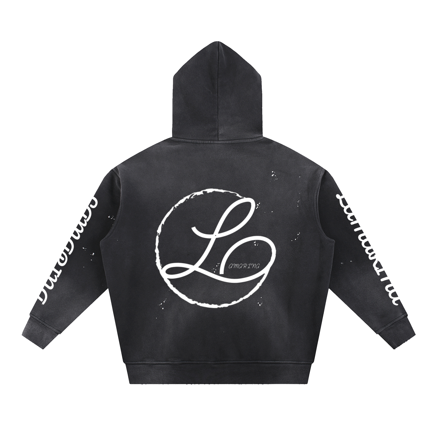 Lamarina Vintage Washed Frayed Fleece Hoodie